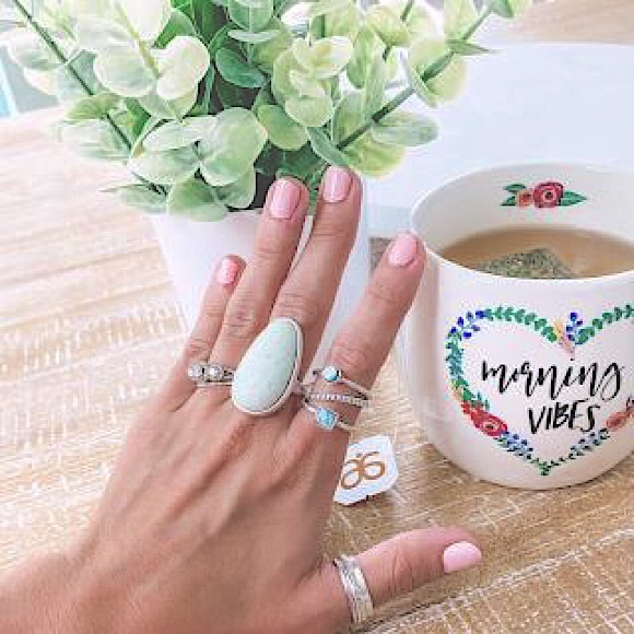 โจHPโจ๐ ยปโยป BoHeMiAN ยปโยปbรhร Statement Making Oval SemiPrecious Stone Silver Ring - Picture 2 of 14